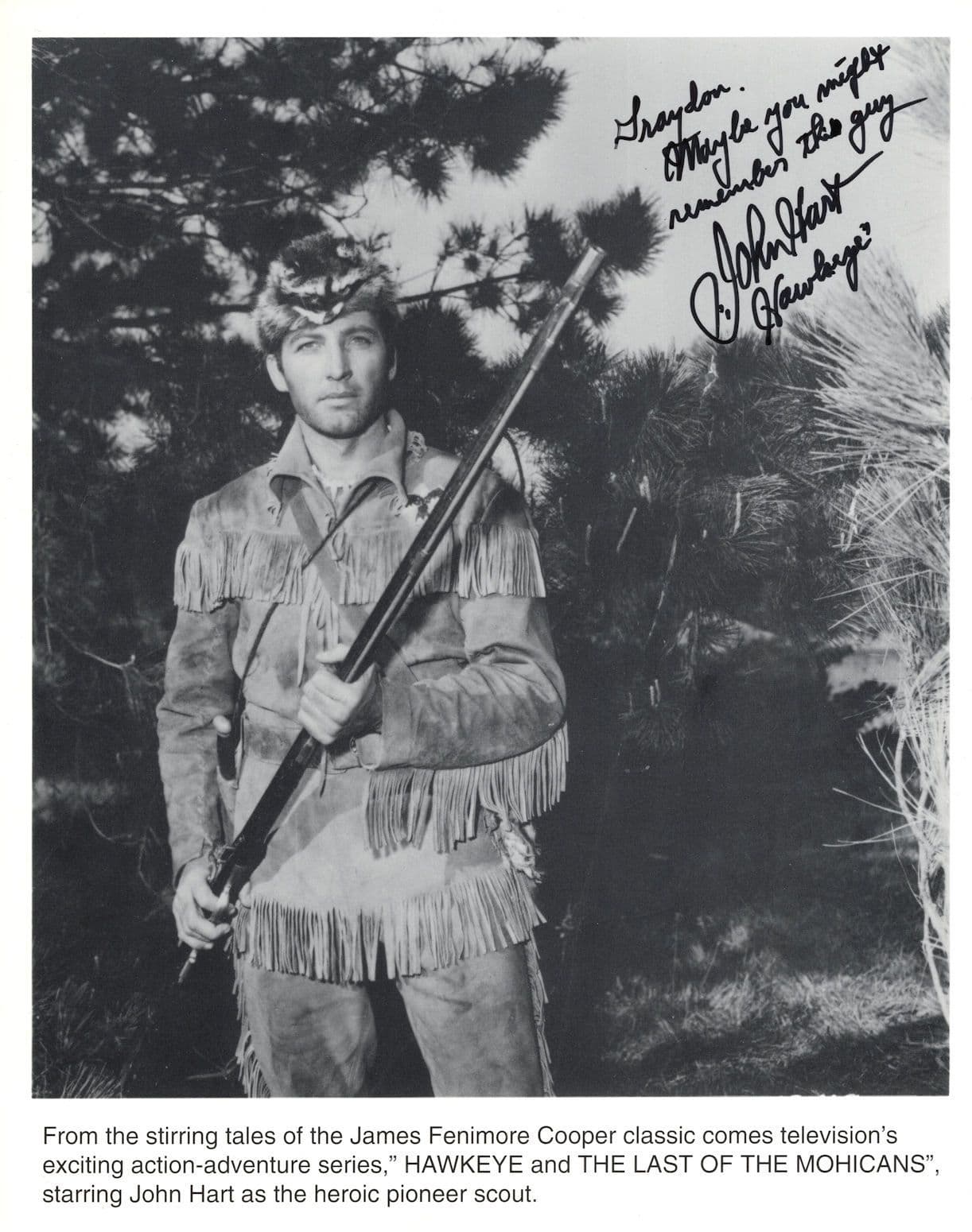 John Hart Hawkeye & The Last Of The Mohicans 10x8 Hand Signed Photo