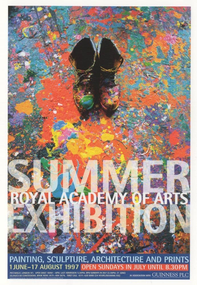 John Hoyland Boots Shoes Painting 1997 RA Art Exhibition Postcard
