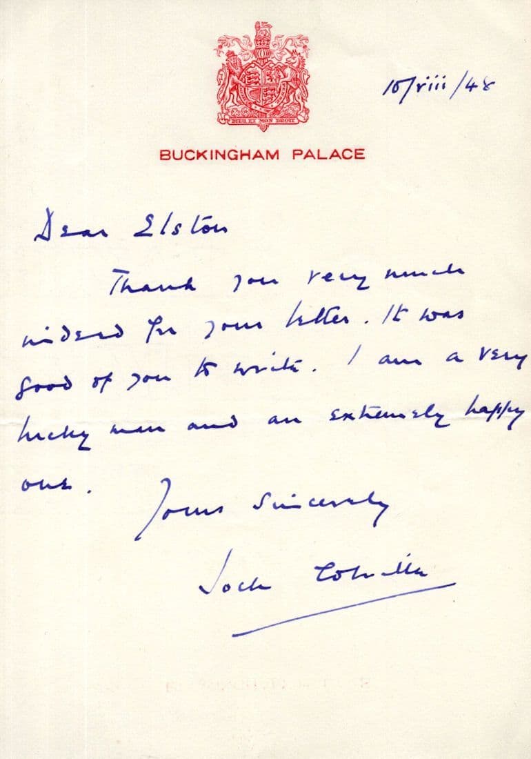 John Jock Colville Winston Churchill WW2 War Diaries To Doctor Hand Signed Letter