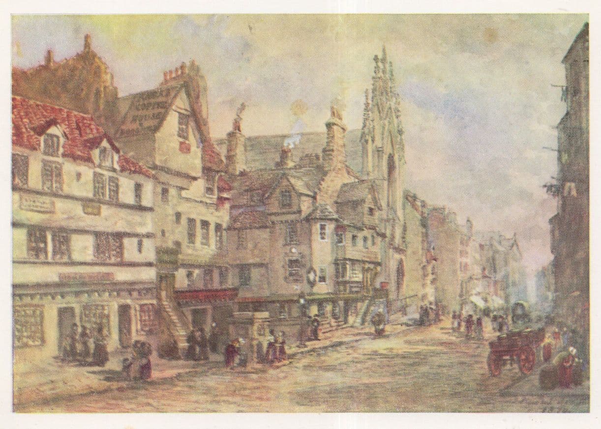 John Knox's House Mowbray Edinburgh Scotland 1870 Painting Postcard
