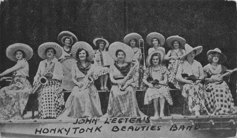 John Lester's Honky Tonk Beauties Jazz Music Hall Entertainers Postcard