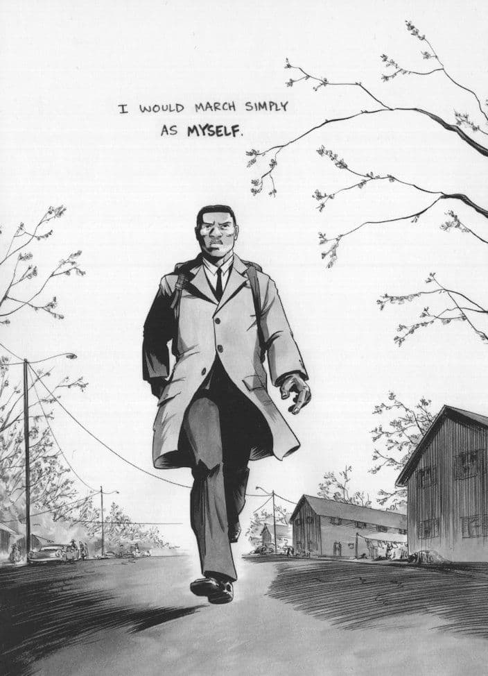 John Lewis in Martin Luther King March But As Non SNCC Postcard