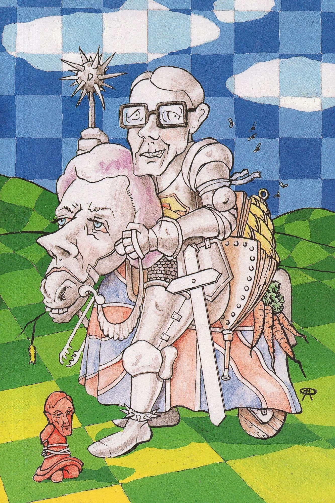 John Major Conservative Chess Board Game Comic Politics Postcard