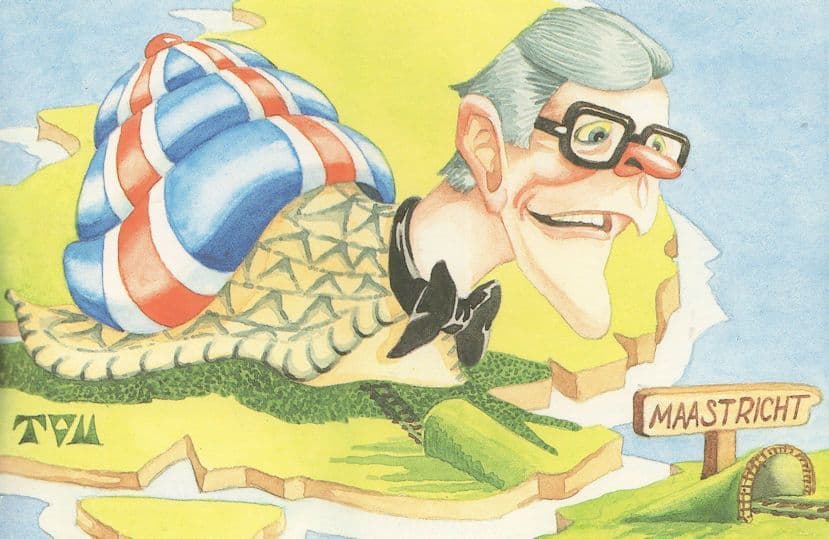 John Major Maastricht Treaty Comic Politics Postcard