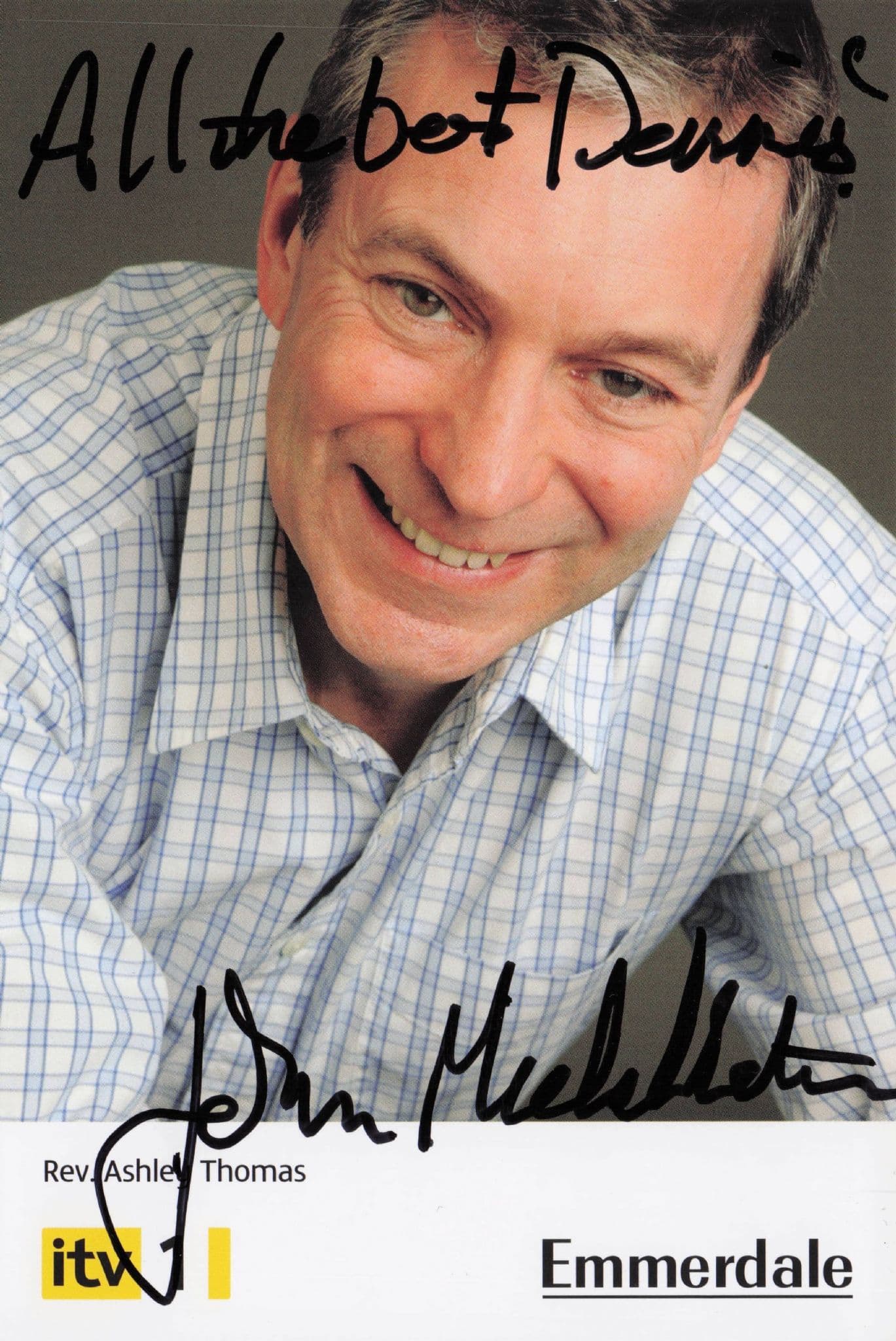 John Middleton as Ashley Thomas Emmerdale Hand Signed Cast Photo