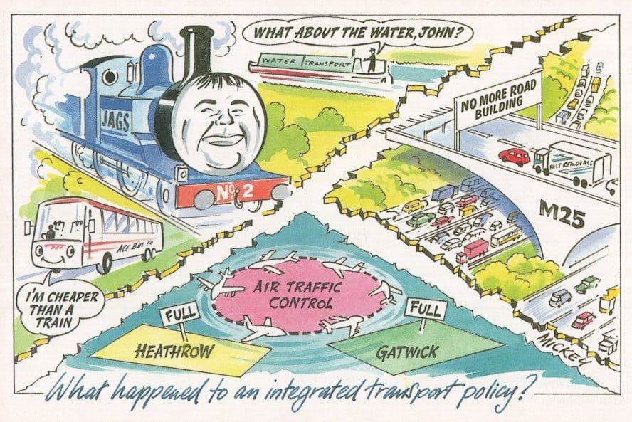 John Prescott Train Comic Thomas The Tank Engine Postcard