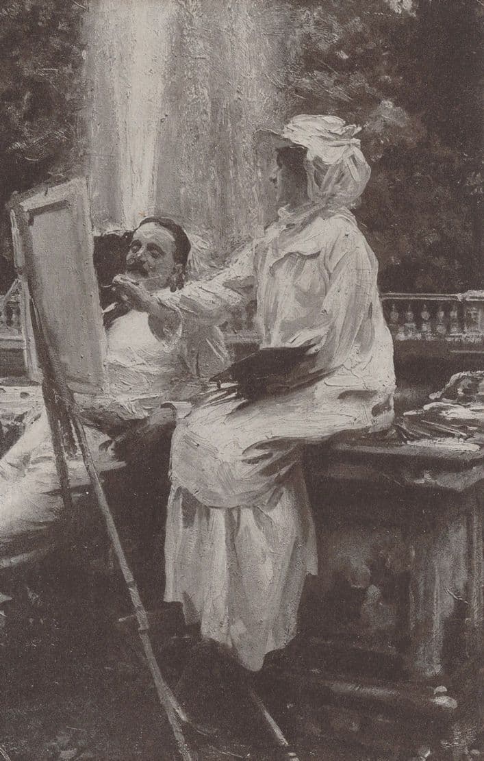 John Sargent The Fountain Chicago Gallery WW1 Painting Postcard