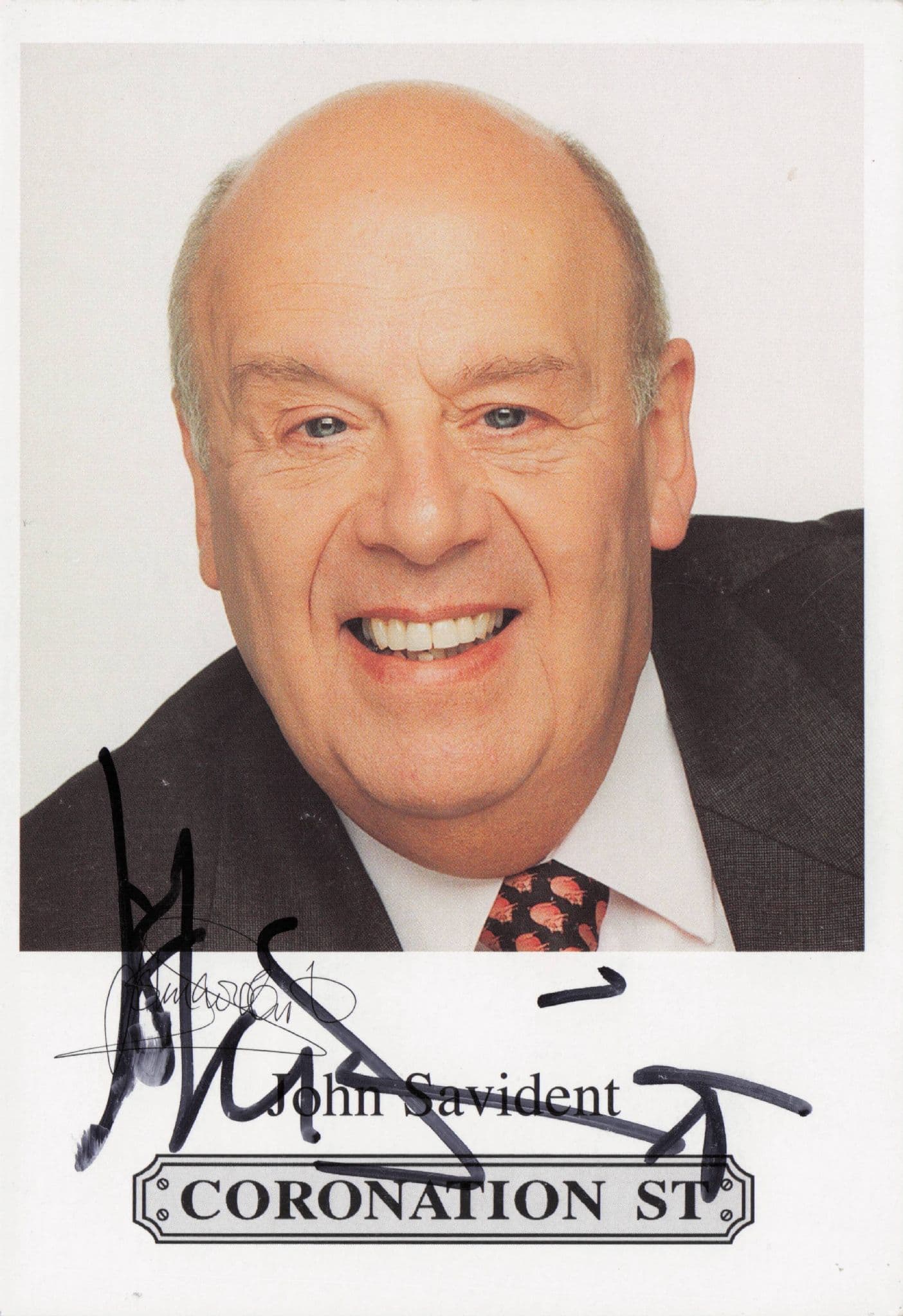 John Savident Coronation Street Hand Signed Cast Photo