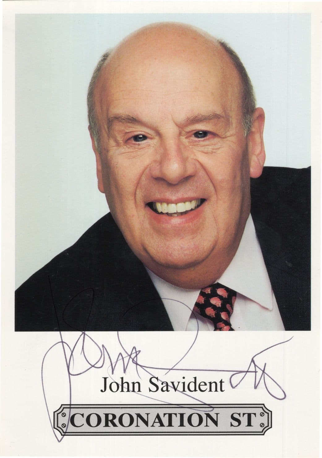 John Savident Coronation Street RARE Hand Signed Cast Card Photo