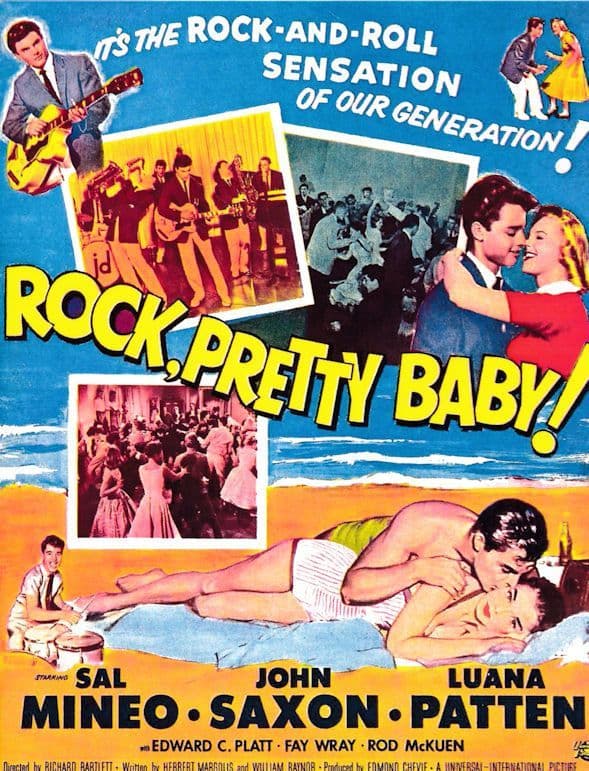 John Saxon Sal Mineo Rock & Roll Pretty Baby Music Film Poster Postcard