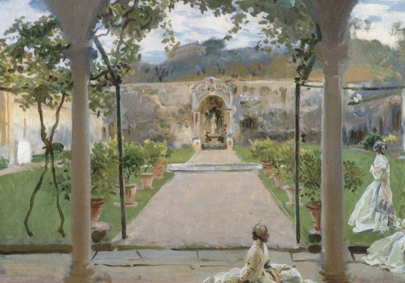 John Singer Sargent At Torre Galli Ladies In A Garden Painting Postcard