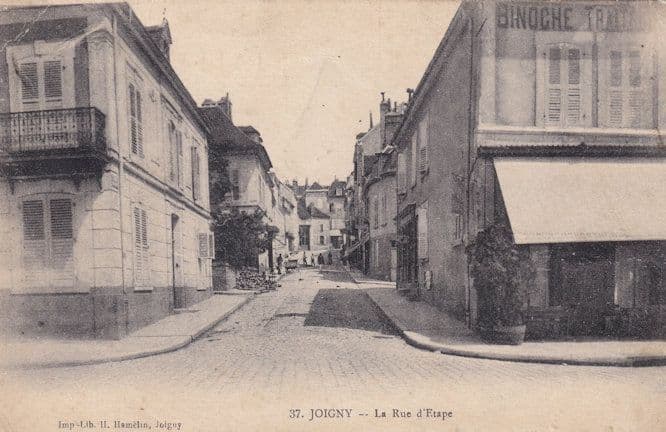 Joigny La Rue D'Etape Antique French Postcard