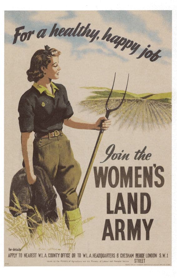 Join The Womens Land Army Farming Farmers War WW2 Poster Postcard