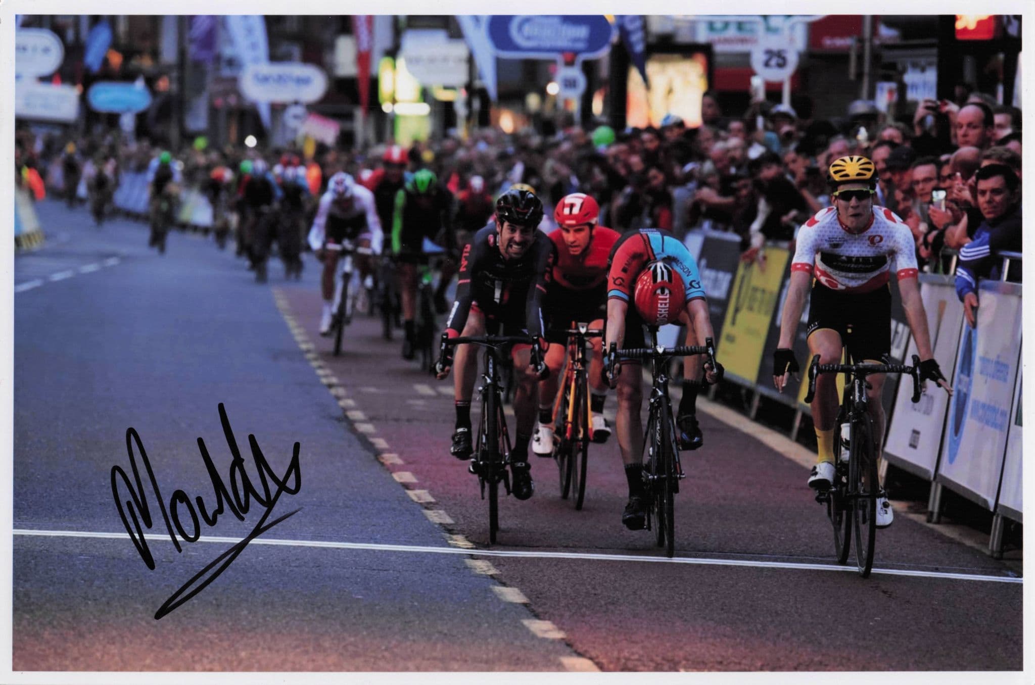 Jon Mould Welsh Cyclist 2016 Pearl Izumi Tour Victory 12x8 Hand Signed Photo