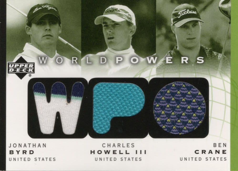 Jonathan Byrd Charles Howell III Ben Crane World Powers Triple Golf Shirt Card