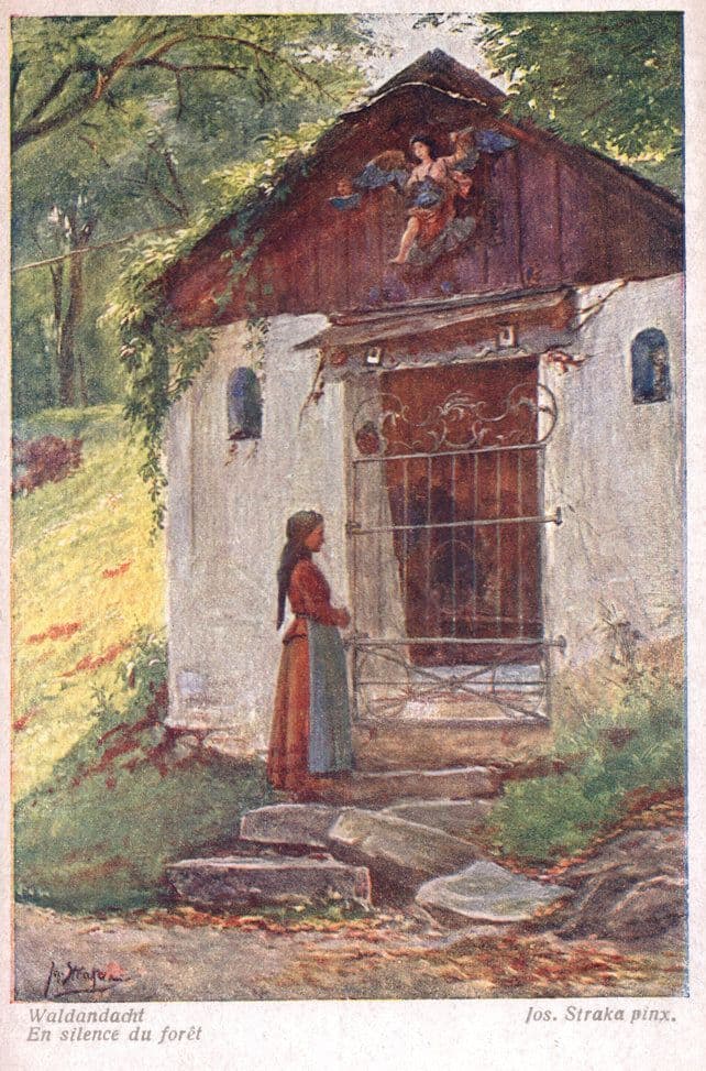 Jos Straka Waldandacht Forest Devotion En Silence Du Painting Postcard