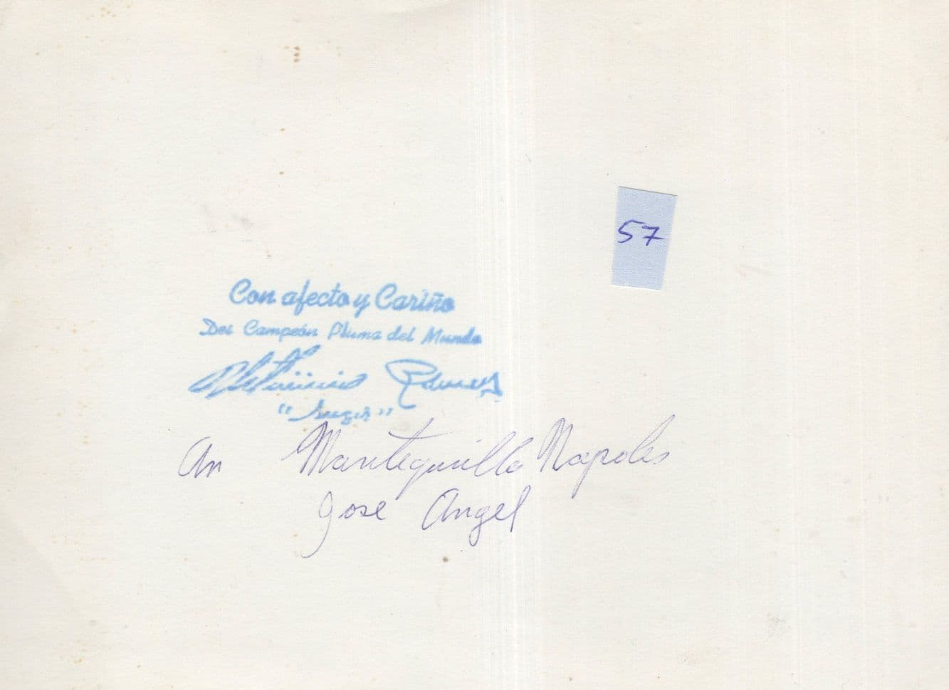 Jose Angel Napoles Cuban Boxing 1960s Champion Old Printed Signed Photo