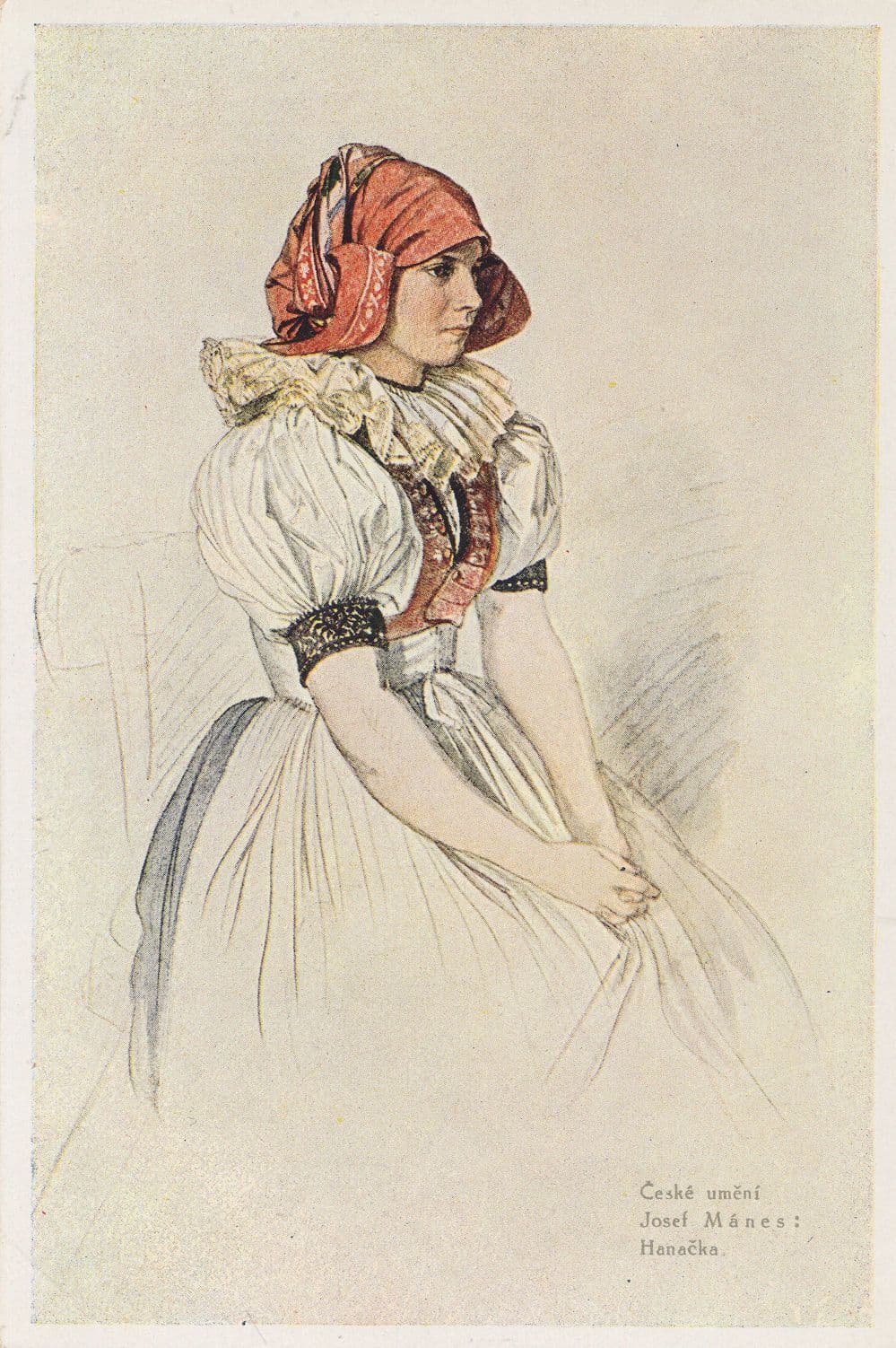 Josef Manes Hanacka Ladies Czech Painting Fashion Costume Postcard