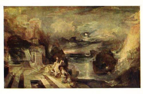 Joseph Turner The Parting Of Hero & Leander London Art Gallery Painting Postcard