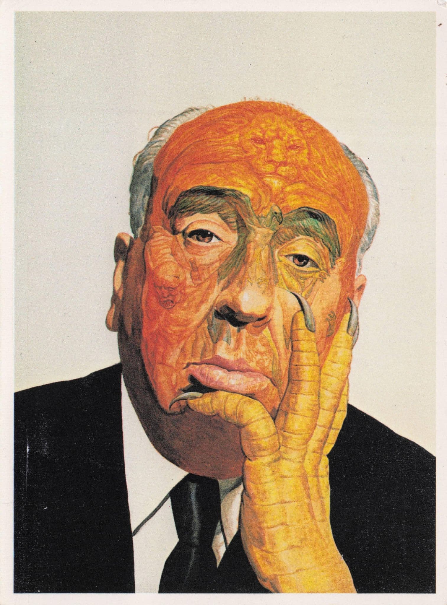 Josh Kirby Alfred Hitchcock Film Book Cover Portrait Art Postcard