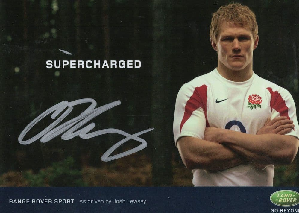 Josh Lewsey England Rugby Range Rover Metallic Hand Signed Photo