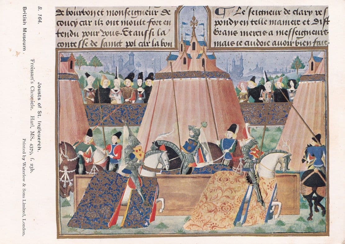 Jousts Of St Ingleuerch Knights Jousting Museum Old Postcard