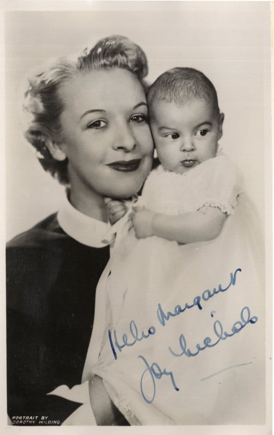 Joy Nichols & Baby Vintage Hand Signed Mounted Photo