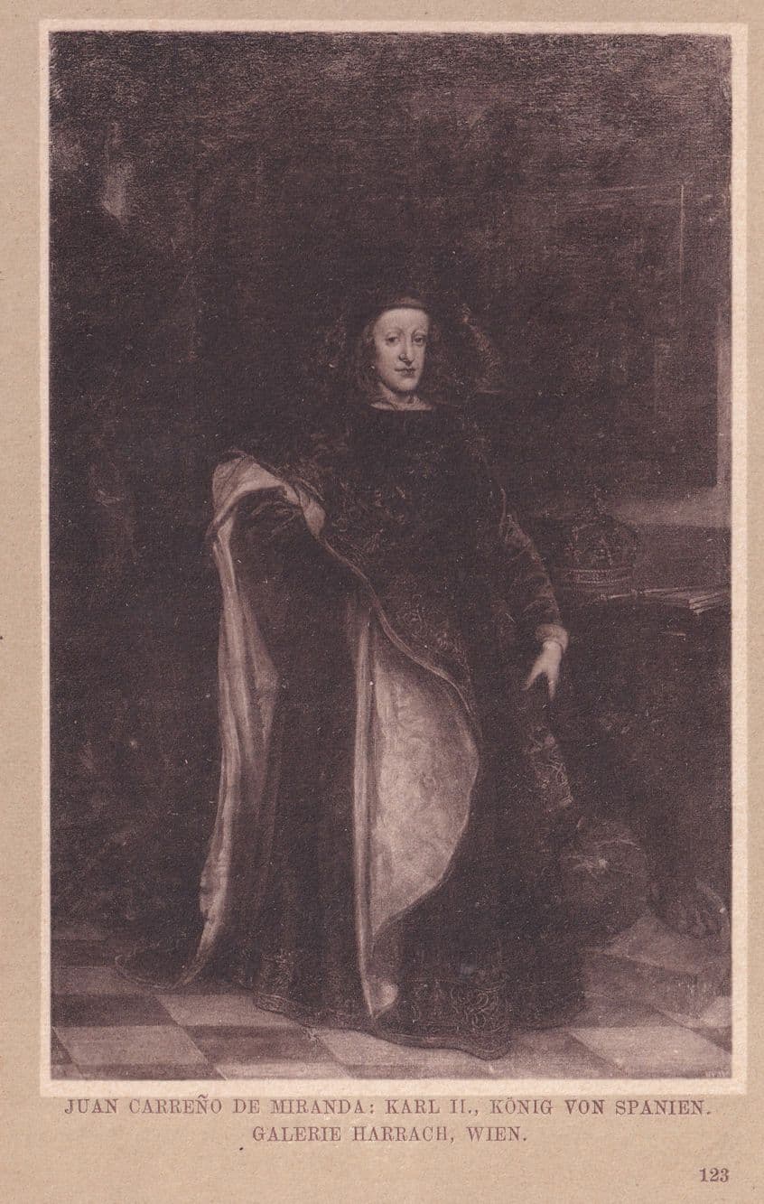 Juan Carreno De Miranda Karl II Spanish King Austrian Postcard