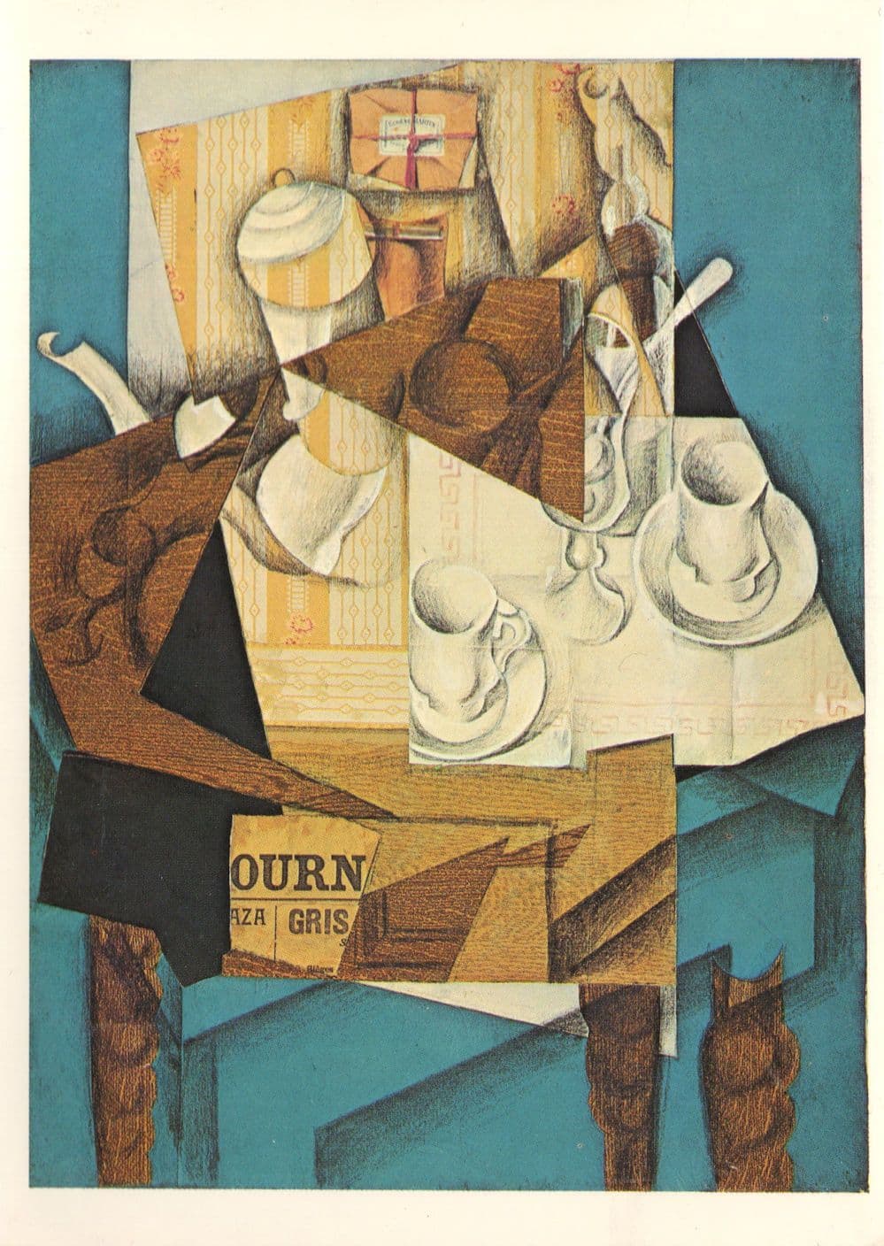 Juan Gris Breakfast WW1 Abstract New York Museum Rare Painting Postcard