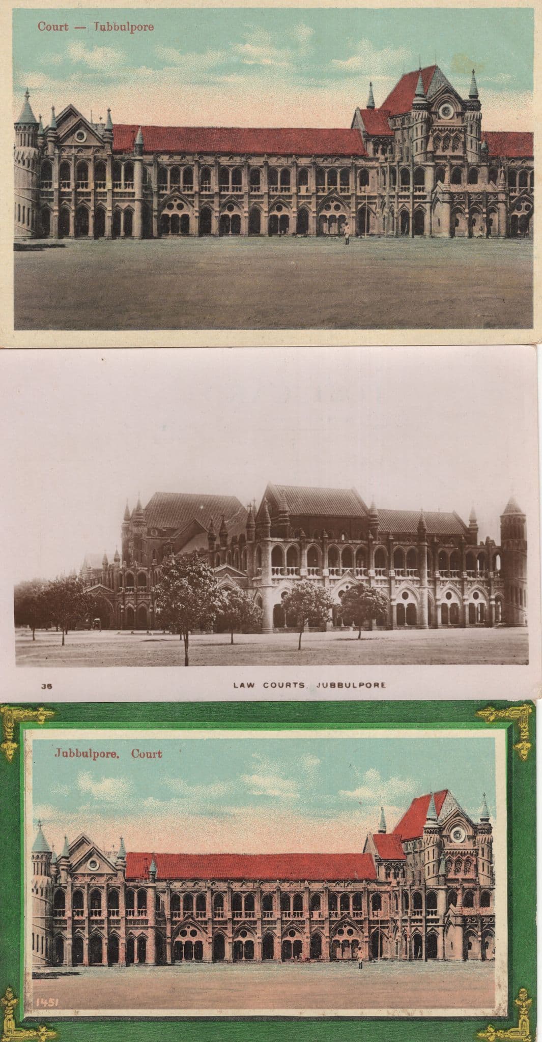 Jubbulpore Chief Court India 3x Indian Law Courts Antique Postcard s