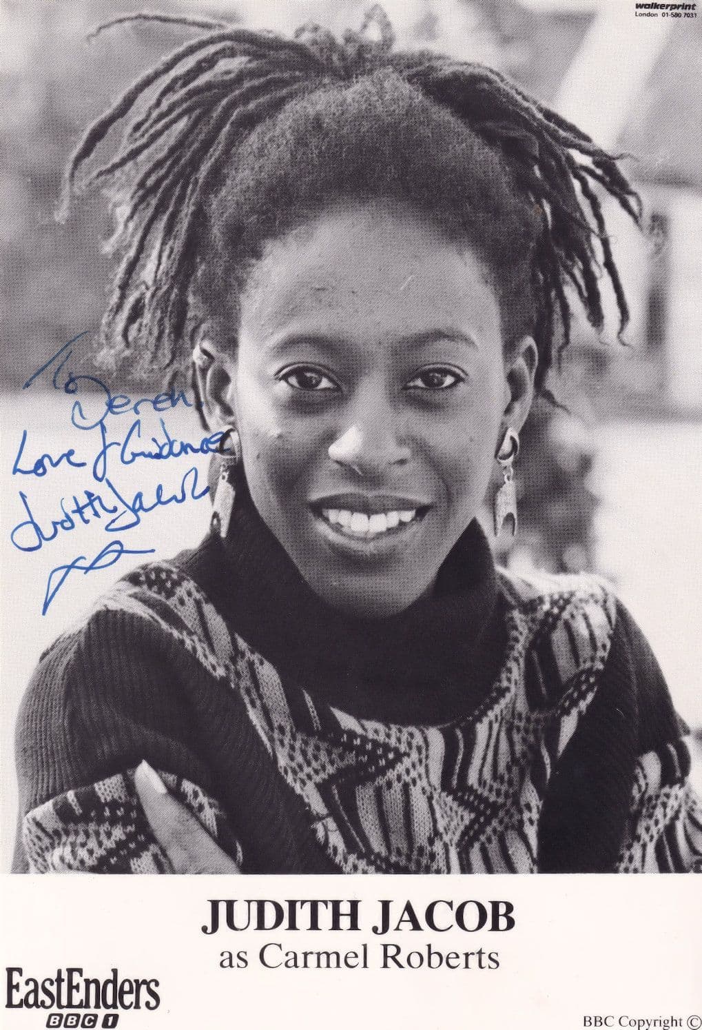 Judith Jacob Carmel Roberts BBC Eastenders Vintage Early Hand Signed Cast Photo