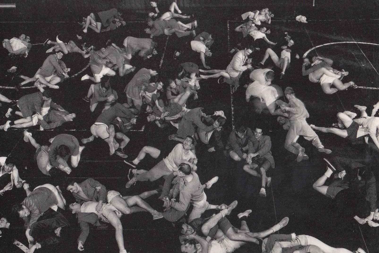 Judo Martial Arts Class in WW2 Yale University Photo Postcard