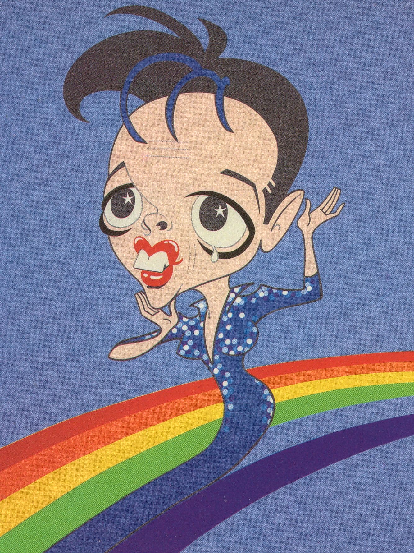 Judy Garland Musical Film Star Caricature Art Painting Postcard