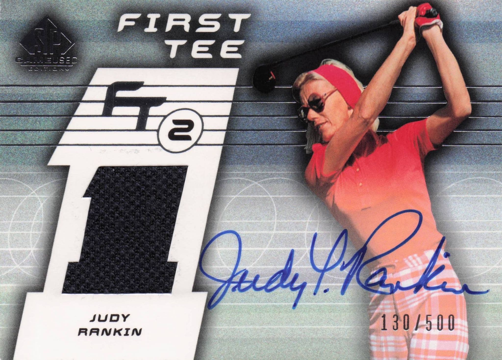 Judy Rankin First Tee SP 2003 Golf Hand Signed Worn PGA Shirt Card