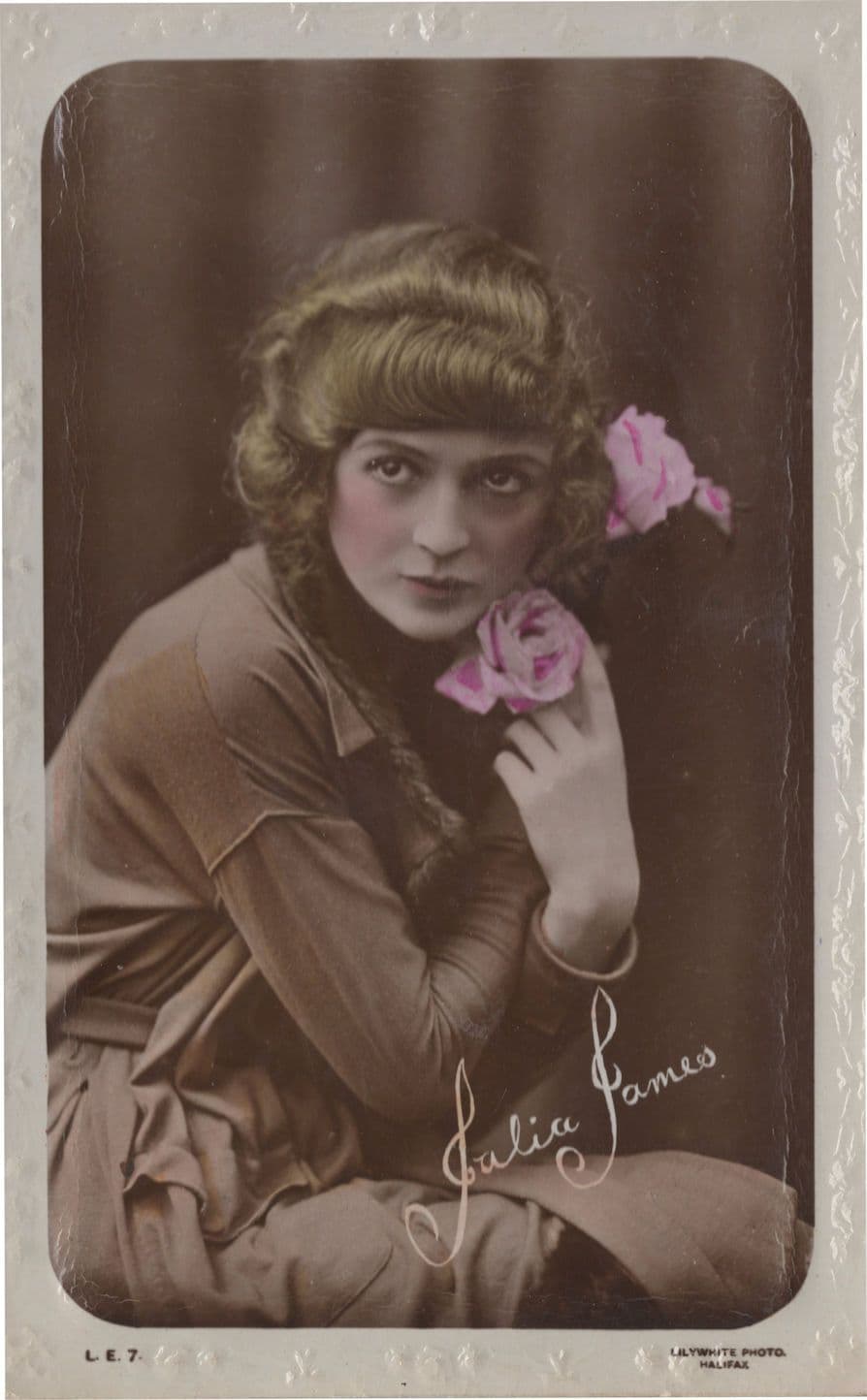 Julia James Music Hall Actress Real Photo Postcard