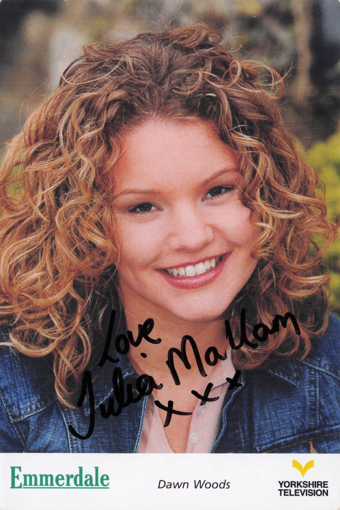 Julia Mallam as Dawn Woods Emmerdale Hand Signed Cast Card Photo