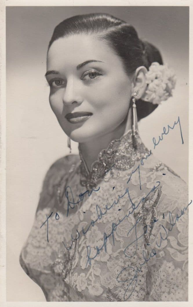 Julie Wilson 1940s Musical Star Kiss Me Kate Kismet Vintage Hand Signed Photo