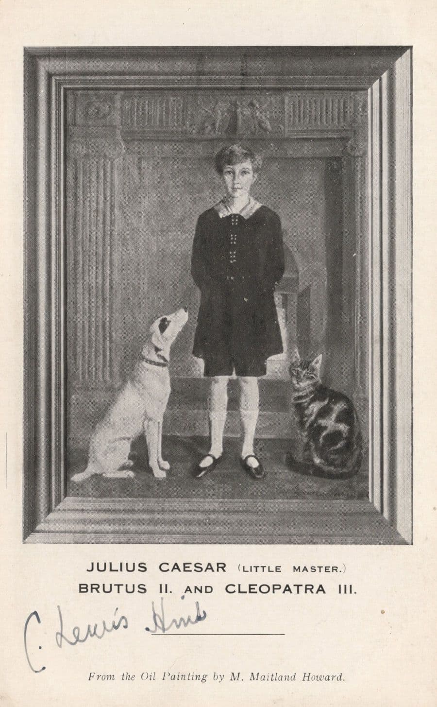 Julius Caesar Child Brutus II and Cleopatra III Signed Old Roman Postcard