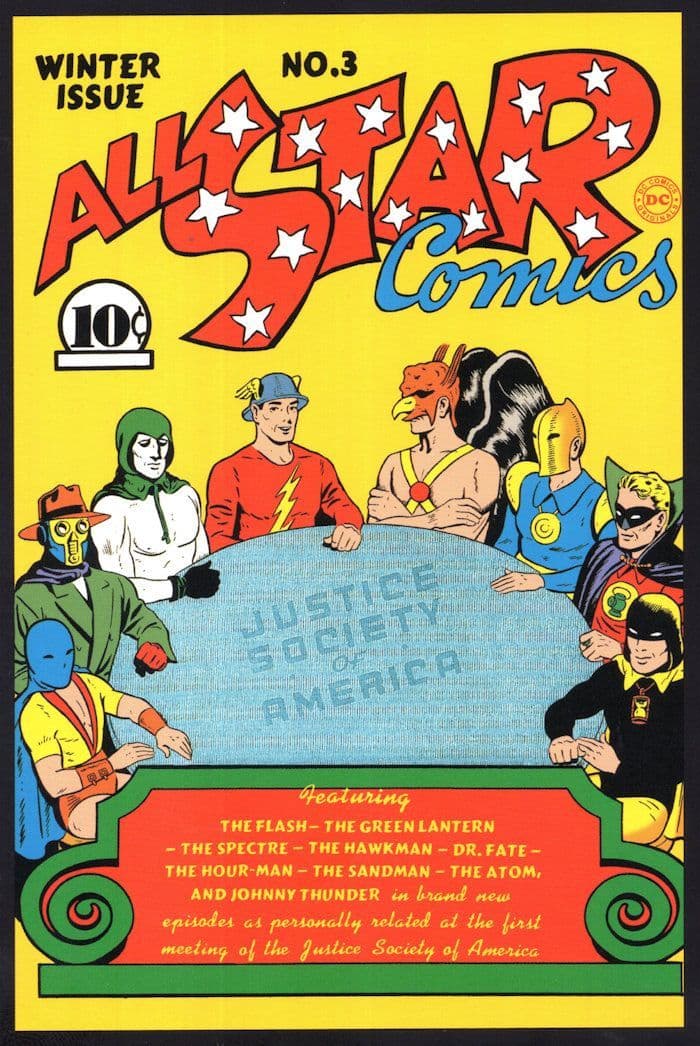 Justice Society For America All Star Comics DC Comic Book Postcard