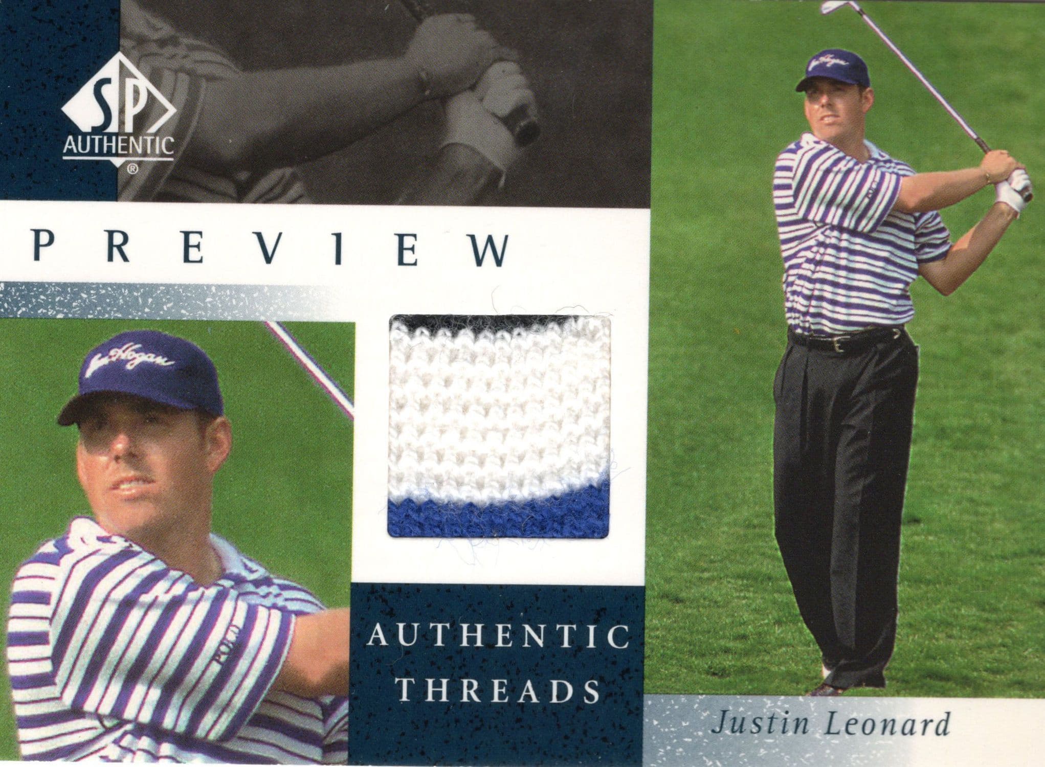 Justin Leonard Upper Deck Worn Shirt Golf Tour Rare Limited Threads Card