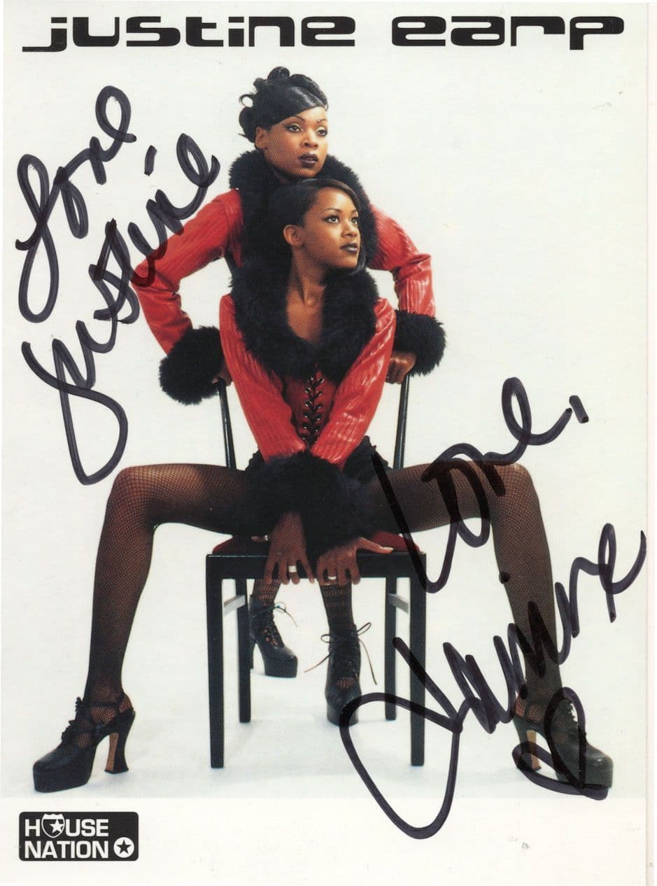 Justine Earp Dance Pop Music Duo Hand Signed Photo