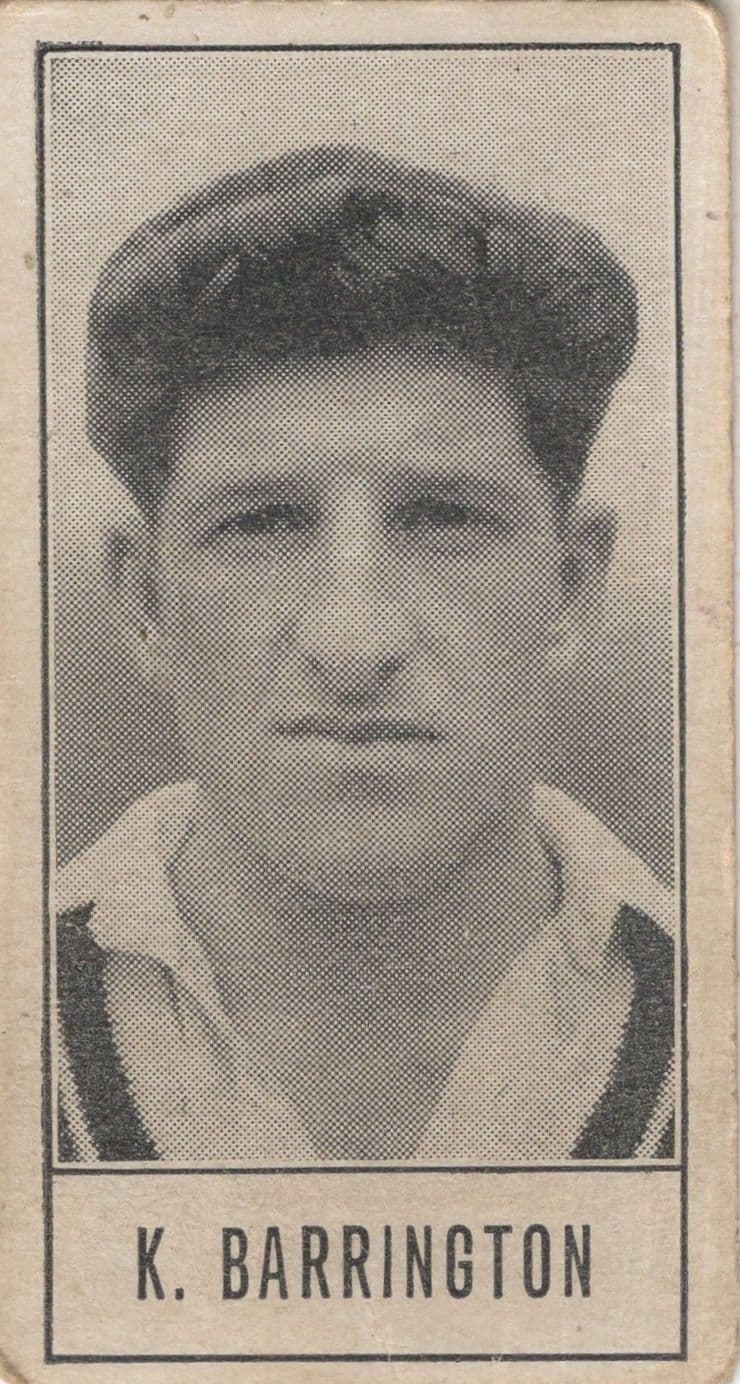 K Barrington Surrey Cricket Barratt Cigarette Old Card
