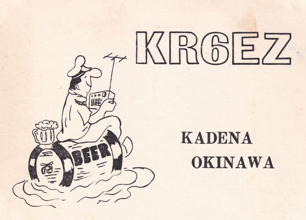 Kadena Okinawa Island Milkman On Beer Barrell QSL Postcard Style Radio Card