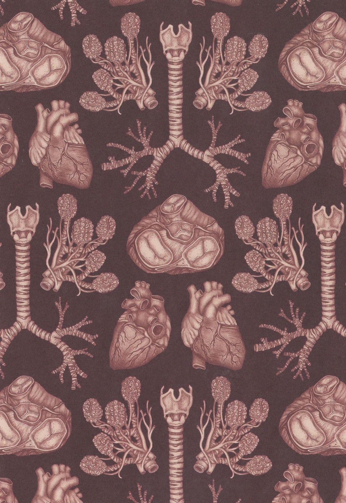 Kaleidoscope Of Body Anatomy Morbid Parts As Trees Postcard