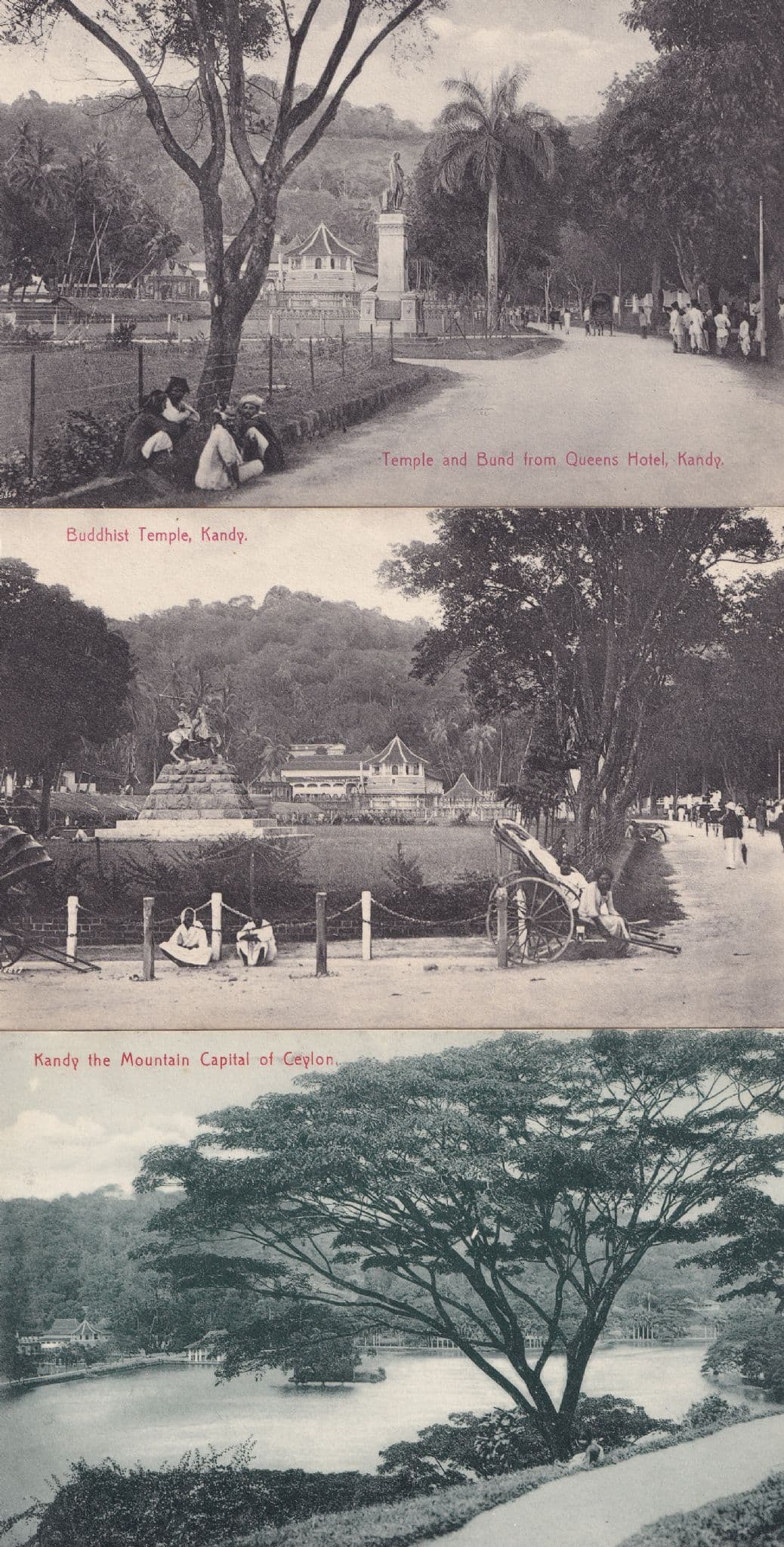 Kandy The Mountain Capital Buddhist Temple 3x Antique Postcard s