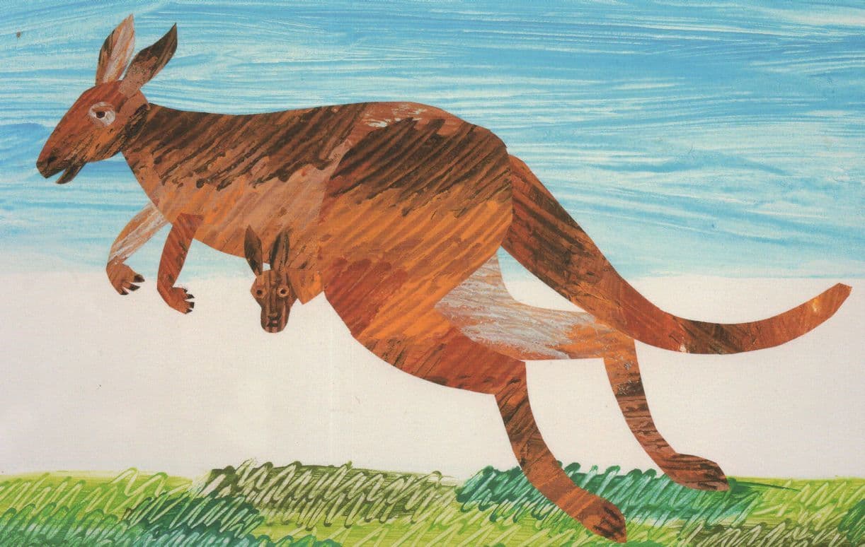 Kangaroo The Very Hungry Caterpillars ABC Eric Carle Book Postcard