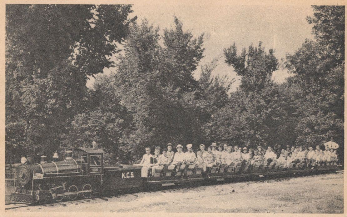 Kansas Swope Park Zoological Gardens USA Miniature Railway Old Postcard