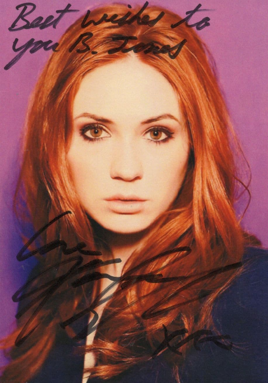 Karen Gillan Amy Pond In Dr Who Rare BBC Hand Signed Photo