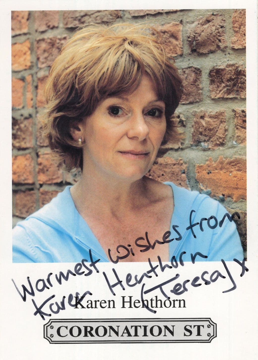 Karen Henthorn Coronation Street Hand Signed Cast Card Photo
