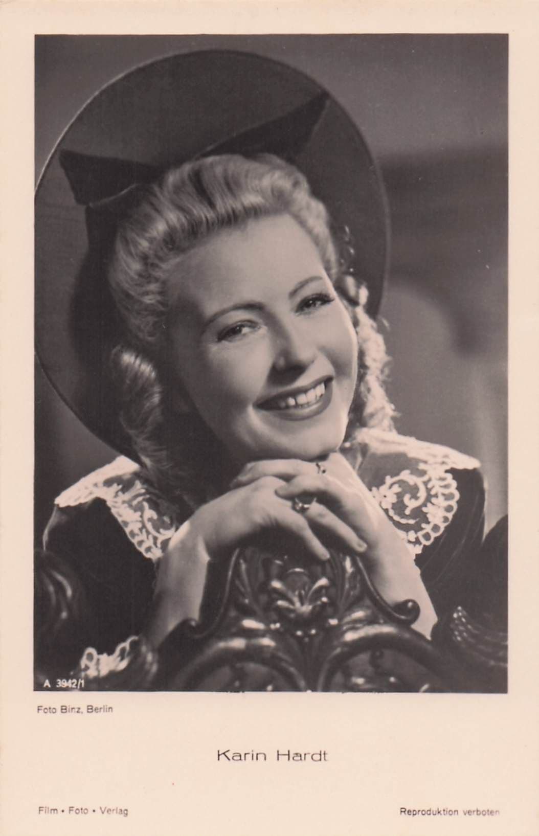 Karin Hardt German Film Actress Country & Western Outfit Old RPC Postcard